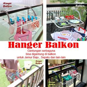 Hanger Balkon Rak Jemuran Baju Rumah Outdoor Serbaguna Apartemen Multi Fungsi – 439