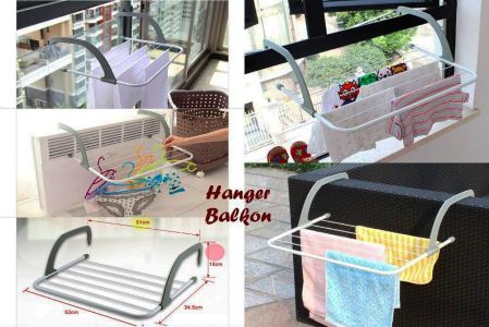 Hanger Balkon Rak Jemuran Baju Rumah Outdoor Serbaguna Apartemen Multi Fungsi – 439