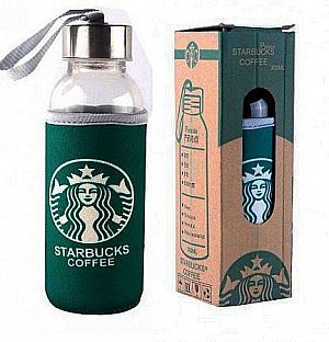 Botol Kaca 300 ml Starbucks Bottle Tumbler Tempat Wadah Air Minum Alami - 553
