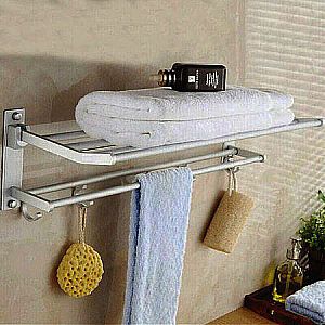 Rak Handuk Kamar Mandi Gantungan Tempat Baju Tempel Dinding Toilet Alumunium - 034