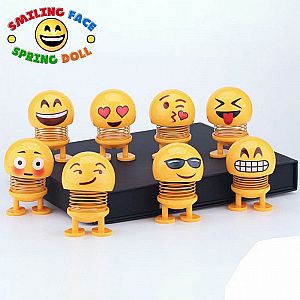 Boneka PER Emoji Emoticon Hiasan Dashboard Mobil Interior No Led Pegas Mainan Boneka Tidak Lampu 098