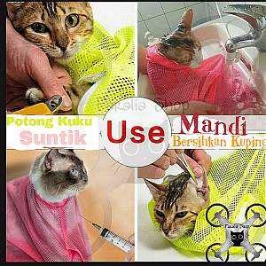 Tas Kantong Jaring Kucing Multifungsi Alat Cat Grooming Bak Mandi Serbaguna – 958