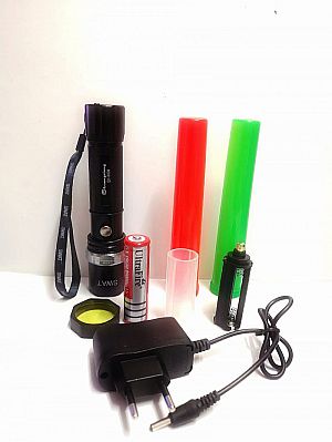 Senter Polisi SWAT bonus Cone Police Flashlight Bantu Atur lalu Lintas Jalan Raya – A18