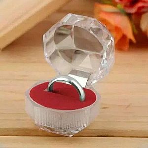 Box Cincin Mika Crystal Transparan Tempat Kotak Perhiasan Wadah Cincin – A21