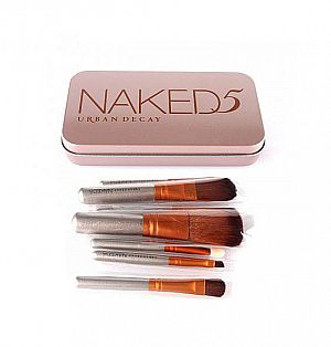 Naked 5 Set 7 in 1 Makeup Brush Set Kaleng Kuas Make Up 7in1 isi Tujuh &ndash; A26