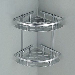 Rak Sudut Kamar Mandi Siku Dinding Tepi Toilet Tempel Dapur Bahan Alumunium  - A38