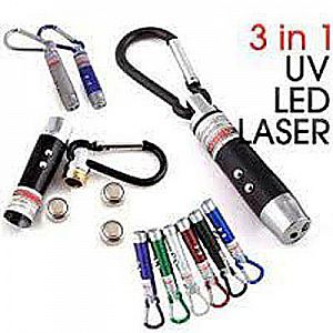 Senter Laser 3 in 1 LED Gantungan Kunci 3in1 Pointer Presentasi Serbaguna – 393