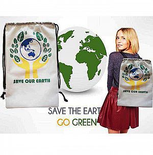 Tas Serut Save Our Earth Selamatkan Bumi Lingkungan Go Green Kain Daur Ulang – 748