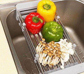 Keranjang Gantung Stainless Rak Kering Buah Sayur Sayuran Pengering Vegetables Dry Rack – A84