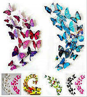 Sticker Kupu Kupu 3D Motif Butterfly Stiker Kupu Kupu Dinding Wall Sticker Dekorasi – A98