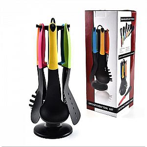 Kitchen Tool Set 6 in 1 Alat Dapur 6 pcs Nylon Spatula Sendok Garpu Sodet Sutil – A112