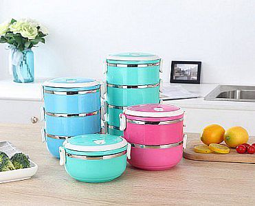 Lunch Box Polos Susun 1 Glossy Rantang Satu Susun Tingkat Stainless Tempat Wadah Bawa Bekal &ndash; A115