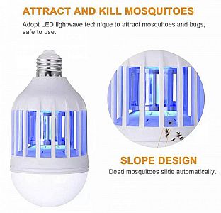 Bohlam Lampu 2 in 1 LED 20 Watt Pure + Perangkap Anti Nyamuk Elektrik &ndash; A124