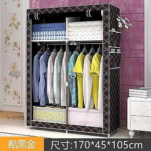 Rak Baju Polos Portable Lemari Pakaian Lipat Serbaguna Multifungsi Medium Zipper Resleting &ndash; 031