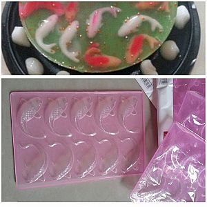Cetakan Puding Coklat Jelly Ikan Koi Agar Koki Lucky Fish Cetak Iwak -  A165