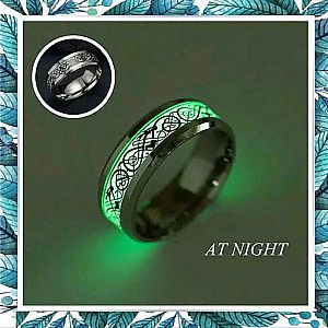 Cincin Luminous Glow In The Dark Titanium Stainless Nyala Dalam Gelap – A175