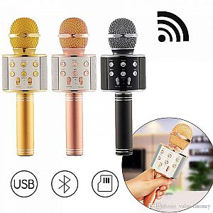 Mic WS858 Karaoke Mic Bluetooth Wireless Speaker Headset Mp3 Smule Wster Microphone – A213
