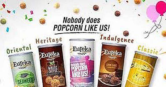 EUREKA Popcorn 35 Gram Malaysia Halal Kaleng Kecil Tabung Ori Aneka Rasa – A230