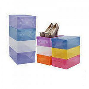 Kotak Sepatu Transparan Tempat Sepatu Mika Bening Aneka Warna - 114