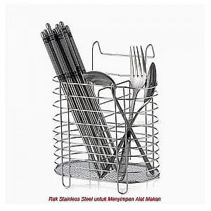 Rak Sendok Stainless Gantung Alat Penyimpan Peralatan Makan Kitchen Set Shelves  – 413