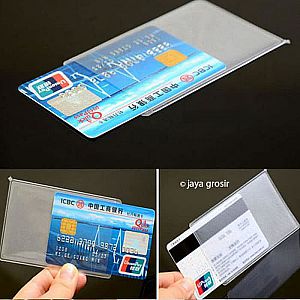 Plastik Pelindung ATM KTP Kartu Pelajar SIM Kredit Member Cover Pelindung Plastic Card Holder Protec