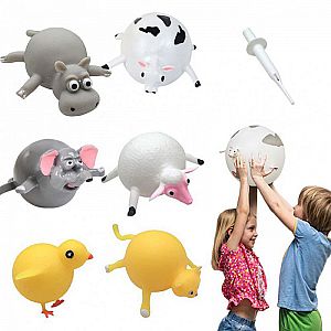 Animal Balloon Squeeze Inflatable Toys Funny Stress Mainan Balon Karakter Motif Lucu Aneka Warna A28