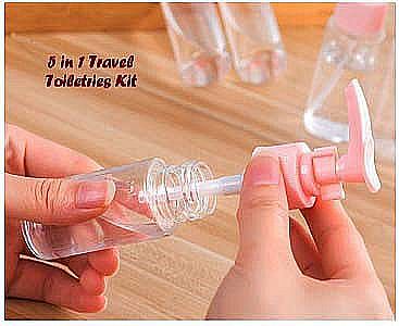 5 in 1 Travel Toiletries Kit Set Bottle Botol Semprot Sabun Kosmetik Serbaguna – A301