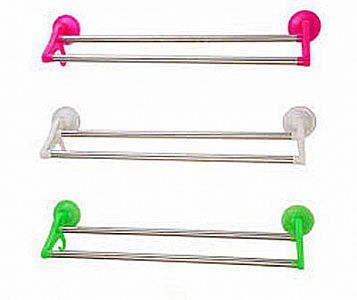Gantungan Handuk Tanpa Paku Vacuum Suction Rak Toilet 2 Pipa Tempel Rak Handuk Stainless – A304