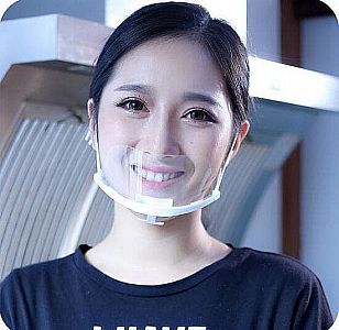 Masker Transparan Untuk Pekerja Resto Tempat Makan Salon New Normal Bening Tembus Pandang Plastik Ce