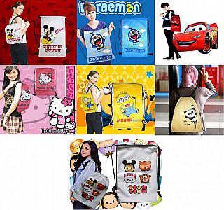 Tas Serut Karakter Kartun Lucu Hello Kitty Doraemon Mickey Mouse Minion Panda Tsum Tsum -&nbsp; 681