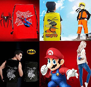 Tas Serut Karakter Superheroes Batman Spiderman Naruto Mario Motif Kartun Tas Ransel Backpack &ndash; A316