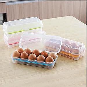 Kotak Telur Isi 10 Sekat Telor Tempat Simpan Plastik Box Egg Tray Transparan Unik – A316