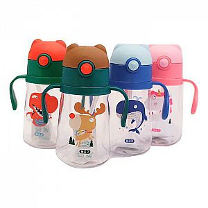 Botol Anak Karakter 450 ml BPA FREE + Pegangan Buat Minum Motif Lucu Water Bottle – A321