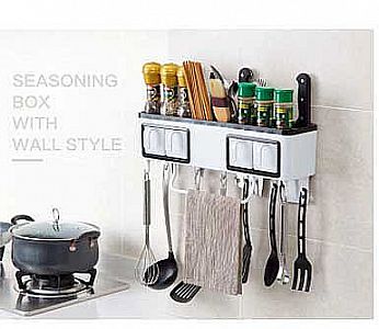Rak Dinding Bumbu Dapur 4 Laci Tempel Tembok Serbaguna Multifungsi Wadah Kaitan Sutil &ndash; A340