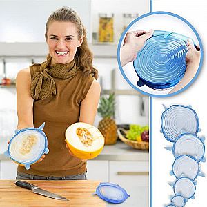 Food Cover 6 in 1 Silicone Strech Lids 6 pcs Elastic Stretch Bowl Tutup Panci Silikon Makanan &ndash; 532