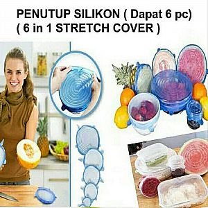 Food Cover 6 in 1 Silicone Strech Lids 6 pcs Elastic Stretch Bowl Tutup Panci Silikon Makanan – 532