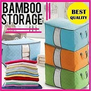Bamboo Storage Box Clothing Storage Bag Fiber Tempat Simpan Pakaian Selimut – A352
