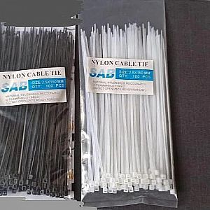 Kabel Ties 15 cm isi 100 pcs Putih Warna Harga per Pak White Cable – A364