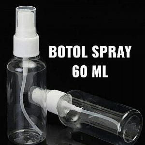 Botol Spray 60 ml Botol Bening Spray Bottle Kemasan Tanggung 60 mili liter Transparan Tutup – A391B