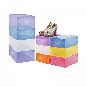 Shoes Box Kotak Sepatu Transparan Tempat Sepatu Mika Bening Aneka Warna PVC PP Sandal - 114