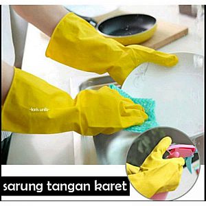 Sarung Tangan Latex Cuci Pelindung Anti Lengket Kuman Virus Bakteri Bersih Higienis – 729
