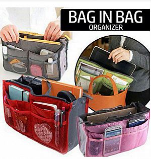 Dual Bag in Bag Organizer Tas Multifungsi Korea Korean Bag Wadah Make Up Serba Guna &ndash; 008