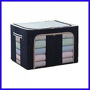 Storage Box Multifungsi Serbaguna Motif Rangka Stainless Bahan Kain Kuat Kulitas Tinggi – A435